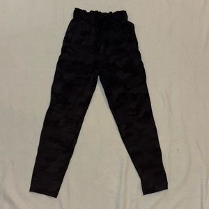 Lululemon joggers, worn, black camp